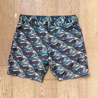 Braunton Charcoal print, size 34, grade 3 Long Tailored Swim short Riz Boardshorts 