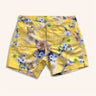 Buckler Short-Length Tailored Swim Shorts, Wave Flower Sunshine Print